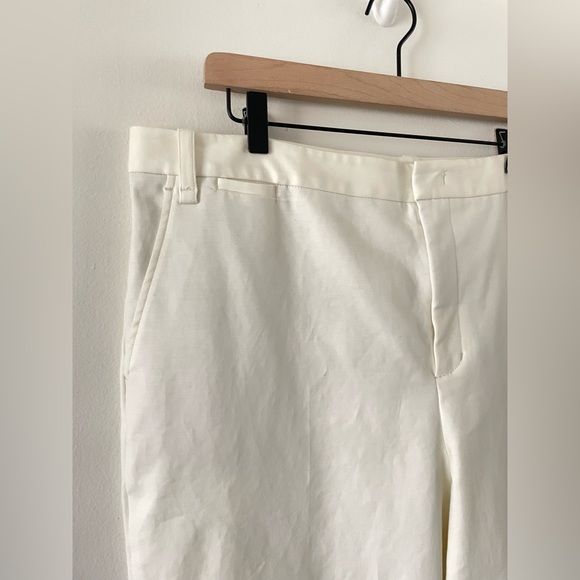 VINCE Avery Wide Leg Italian Chino Pant Size 16 Ivory Stretch Cotton Blend - Picture 4 of 10
